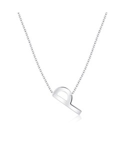 Letter P Silver Necklace SPE-5530